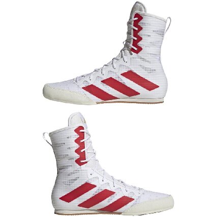 Adidas Box Hog 4 Boxing Shoes - White/ Red