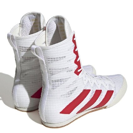 Adidas Box Hog 4 Boxing Shoes - White/ Red