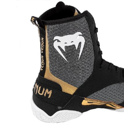 Venum Elite 2.0 Boxing Shoes - Black/ White/ Gold