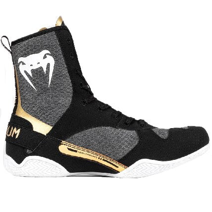Venum Elite 2.0 Boxing Shoes - Black/ White/ Gold