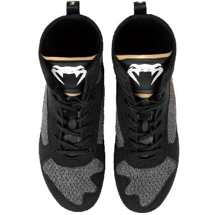Venum Elite 2.0 Boxing Shoes - Black/ White/ Gold