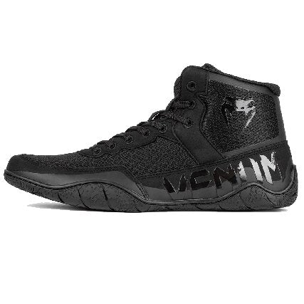 Venum Elite Wrestling Shoes - Black/Black
