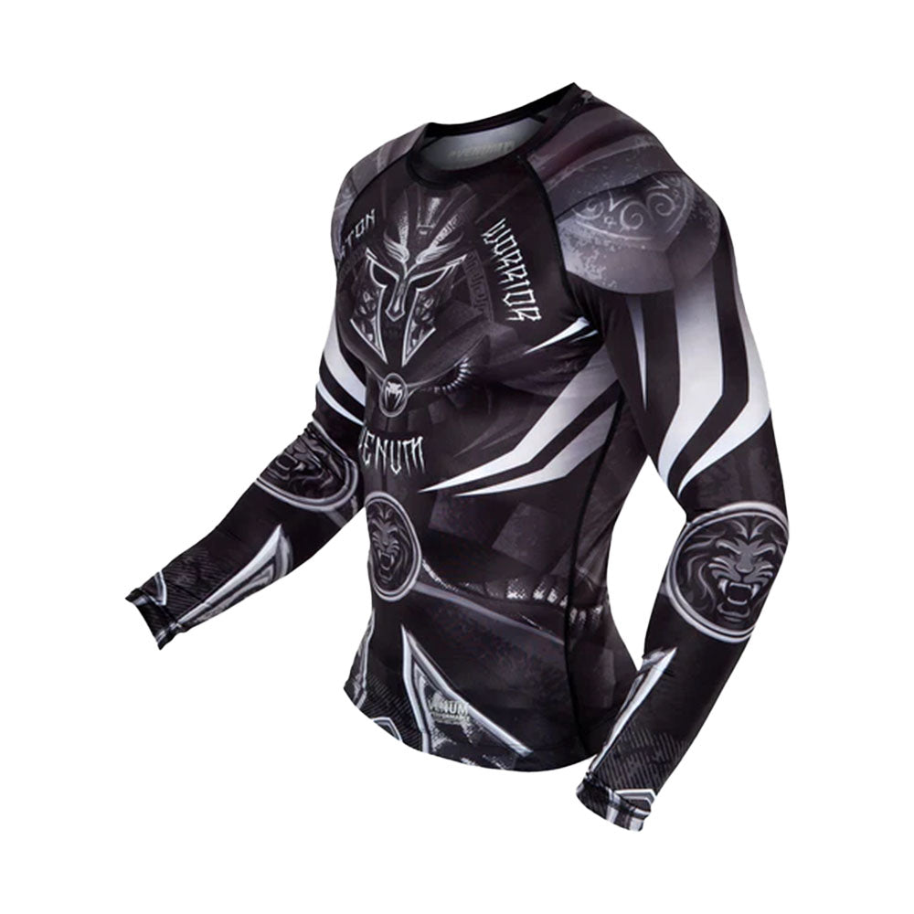 Venum Gladiator 3.0 Long Sleeve Rashguard- Black/White