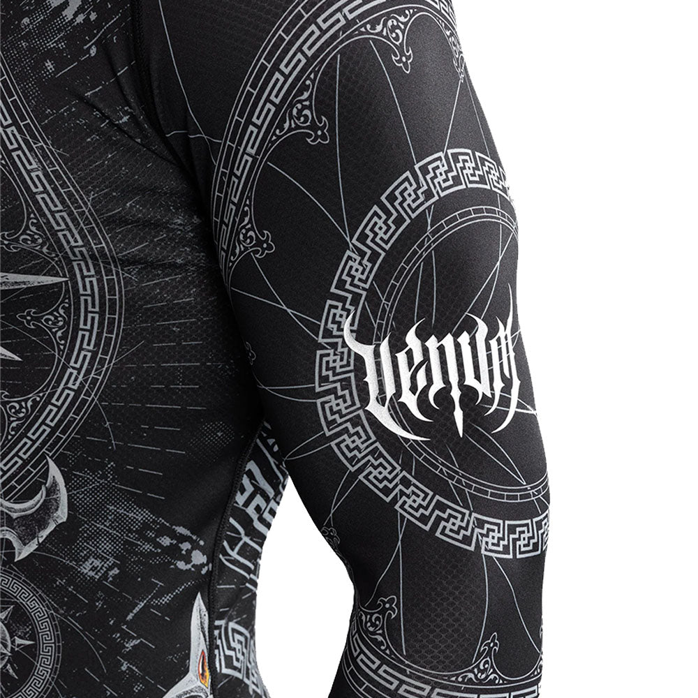 Venum Gladiator 5.0 Men's Long Sleeve Rashguard - Black/Silver