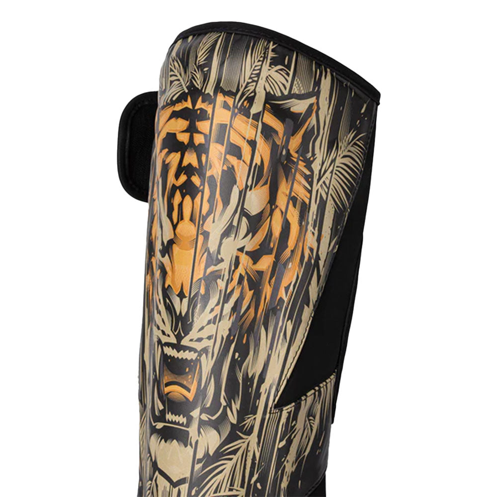 Venum Tiger Shin Guards - Black/Neon Orange