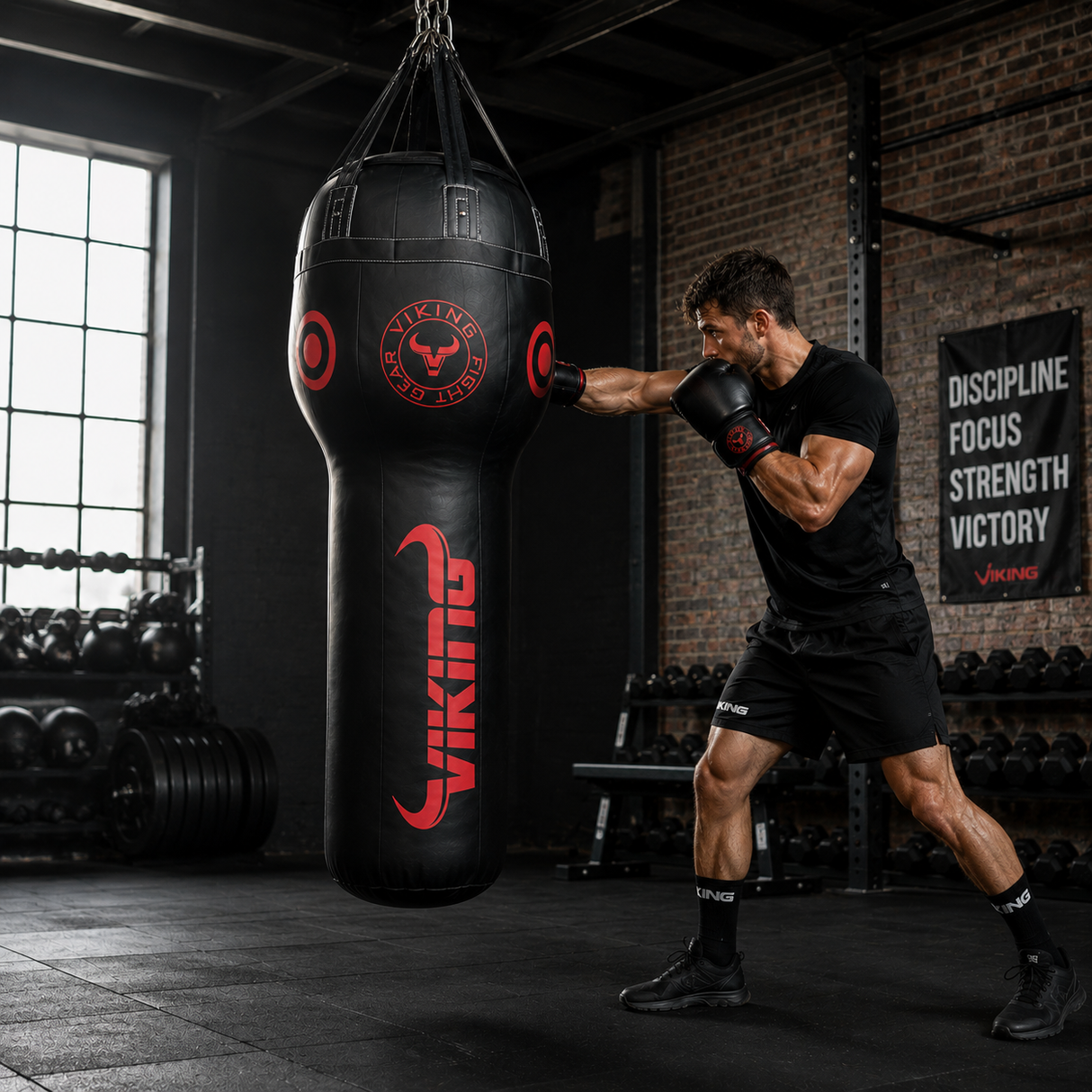 Viking Angle Leather Upper Cut Punching bag