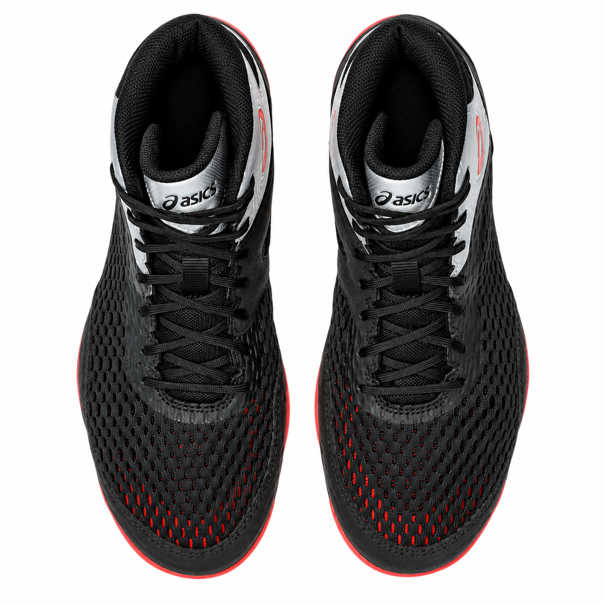 Asics Split Elite Wrestling Shoes - Black/Snapper Red