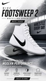 Nike Footsweep 2 Wresting Shoes - White/Black