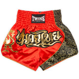 Twins Special Muay Thai Shorts - T-151-Red/Gold