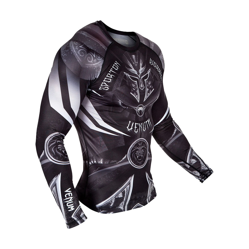 Venum Gladiator 3.0 Long Sleeve Rashguard- Black/White