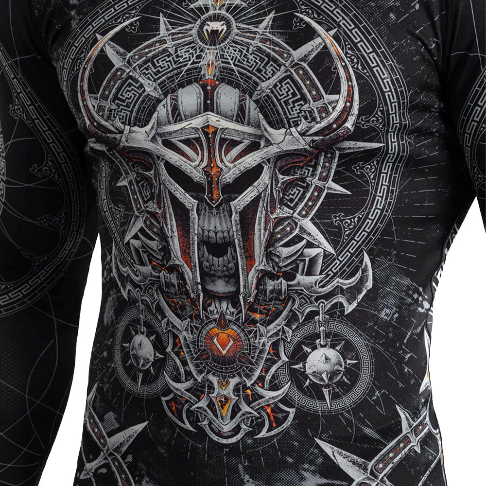 Venum Gladiator 5.0 Men's Long Sleeve Rashguard - Black/Silver