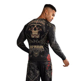 Venum Santa Muerte 5.0 Men's Long Sleeve Rashguard - Deep Black/Gold