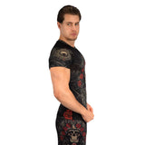 Venum Santa Muerte 5.0 Men's Short Sleeve Rashguard - Deep Black/Gold
