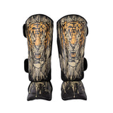 Venum Tiger Shin Guards - Black/Neon Orange
