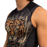 Venum Tiger Men's Short Sleeve Rashguard - Black/Neon Orange