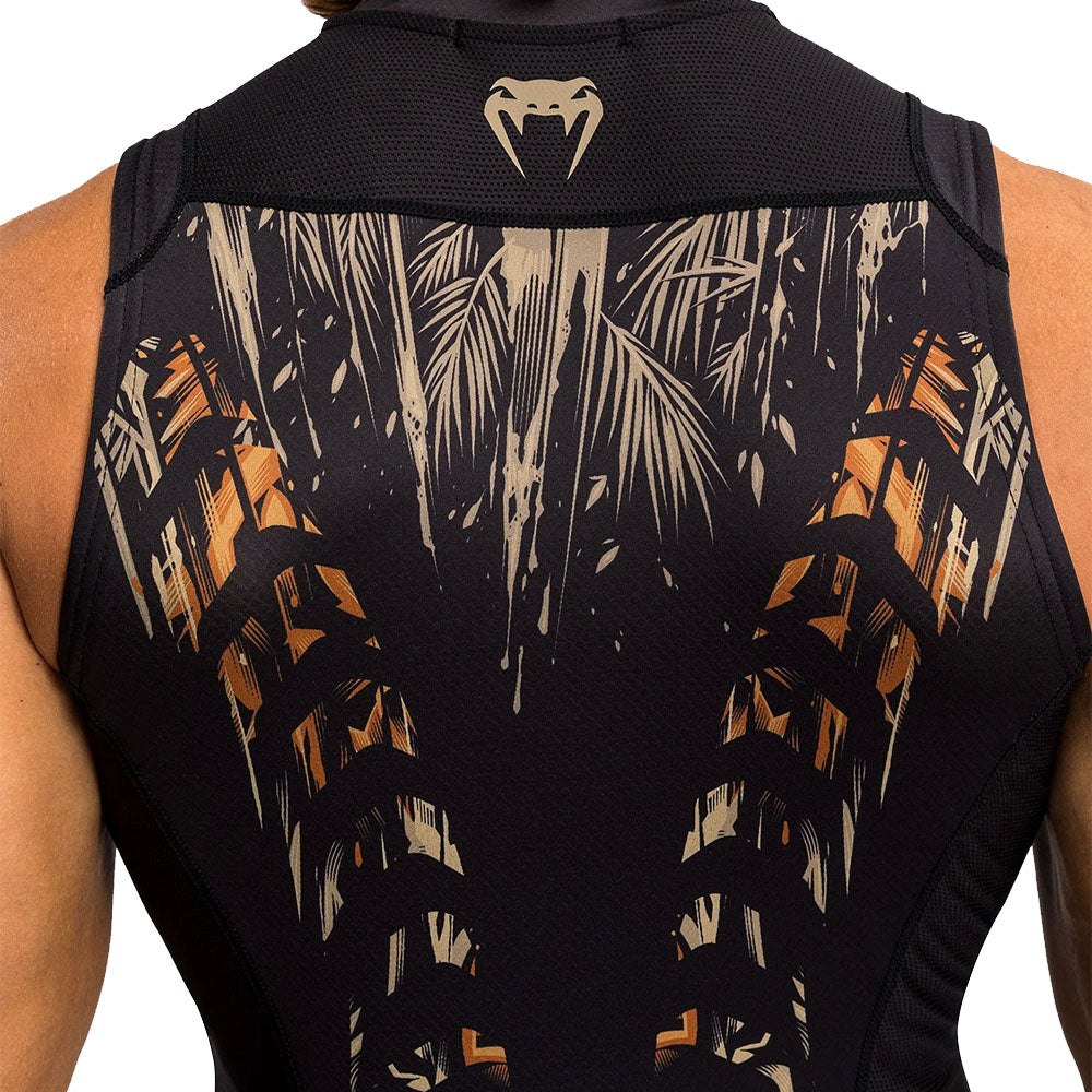 Venum Tiger Men's Short Sleeve Rashguard - Black/Neon Orange