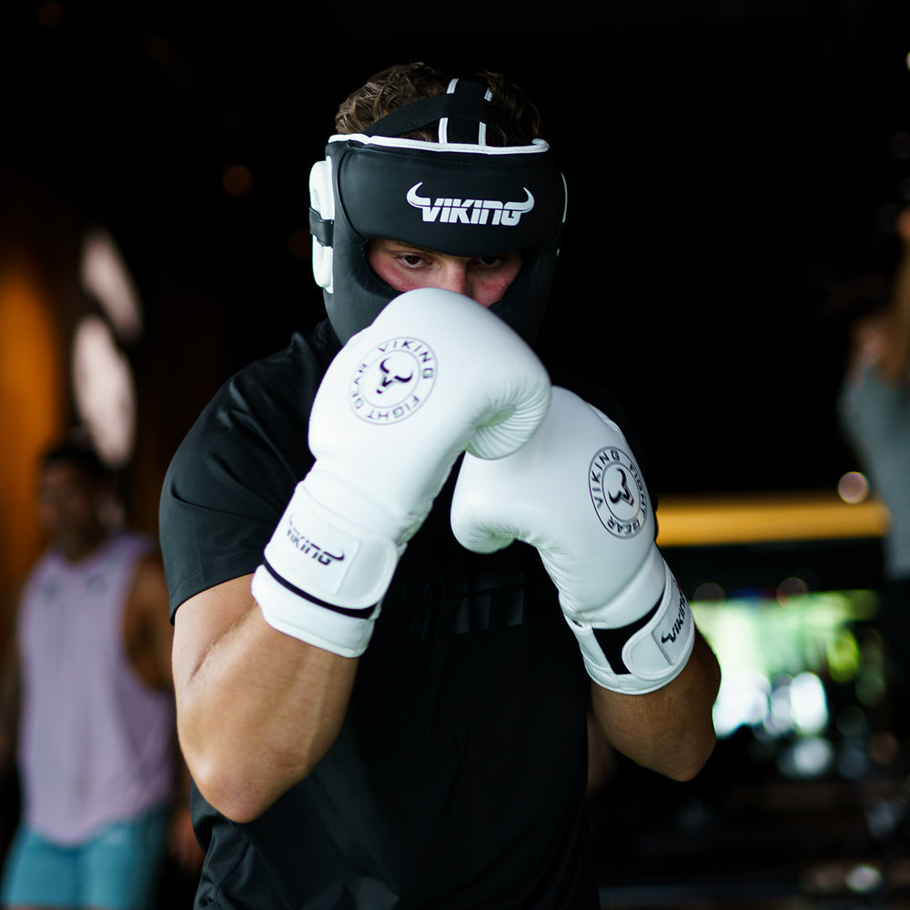 Viking Savage Leather Wrist Locking Boxing gloves