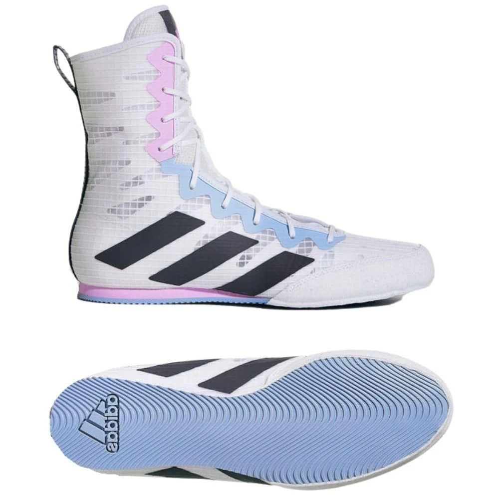 Adidas Box Hog 4 Boxing Shoes Boots - White/Grey/Lilac