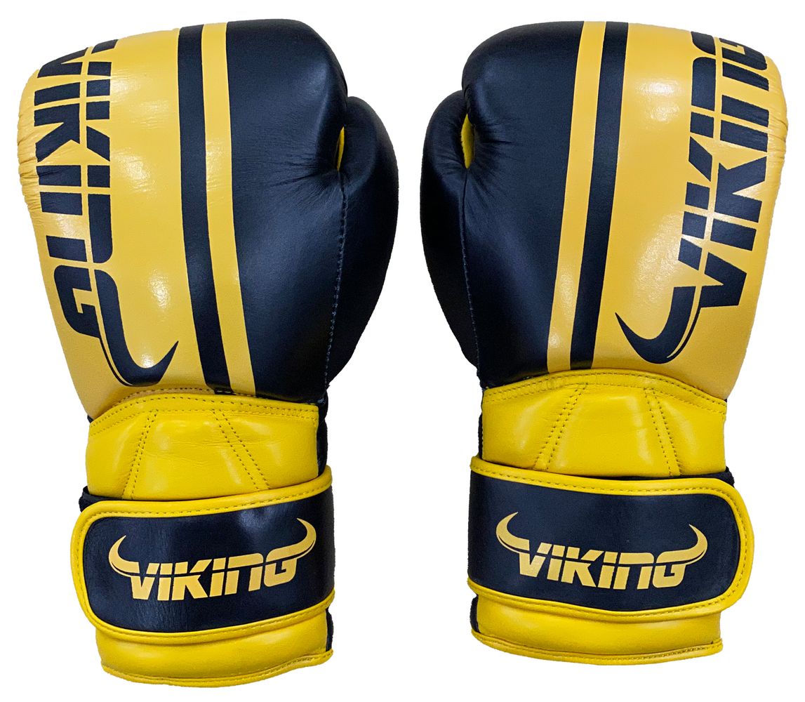 Viking Odin Elite Leather Dual Wrist strap Boxing Gloves