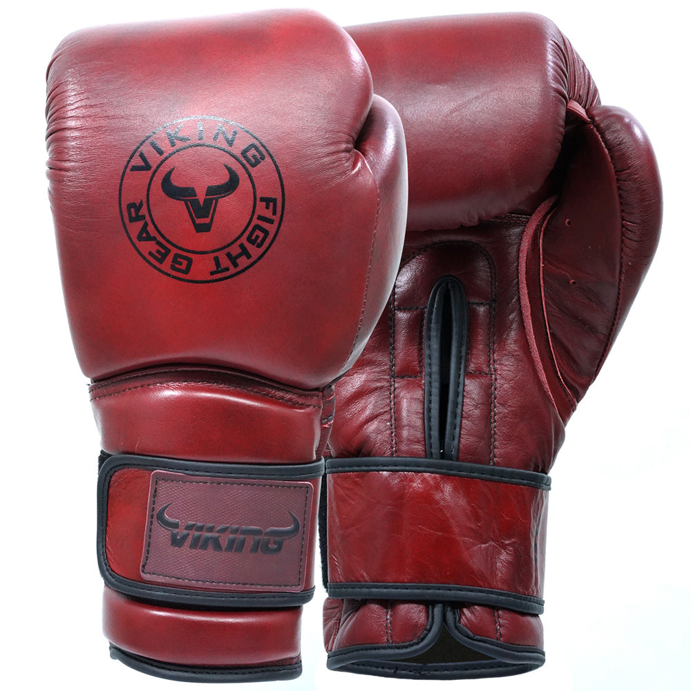 Viking Savage Leather Wrist Locking Boxing gloves
