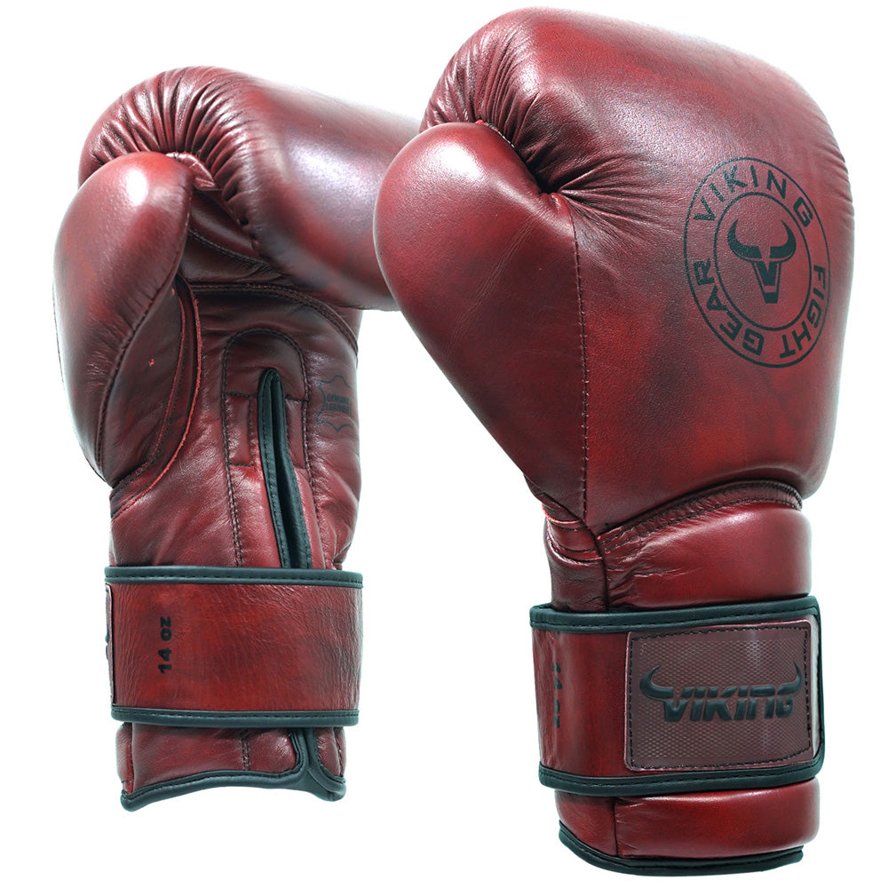 Viking Savage Leather Wrist Locking Boxing gloves