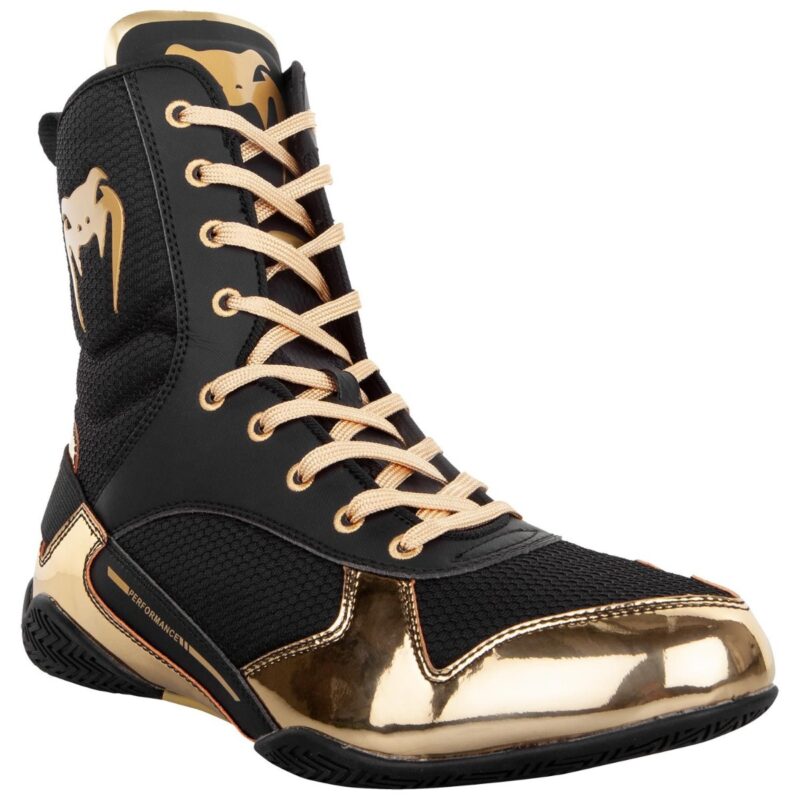 Venum Elite Boxing Shoes - Black/Gold-13874