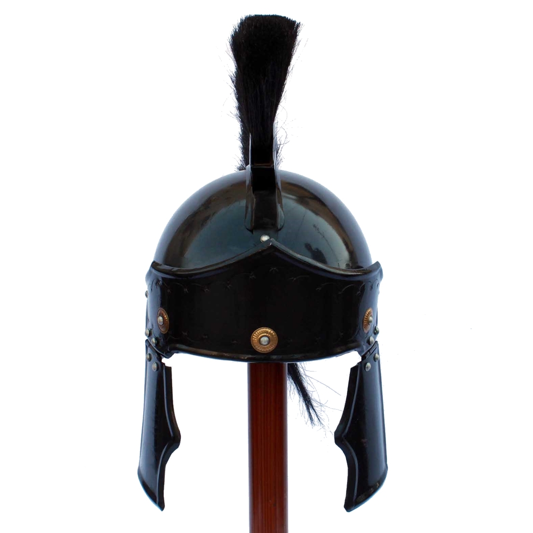 Black Dark Roman Helmet with black Plume-0
