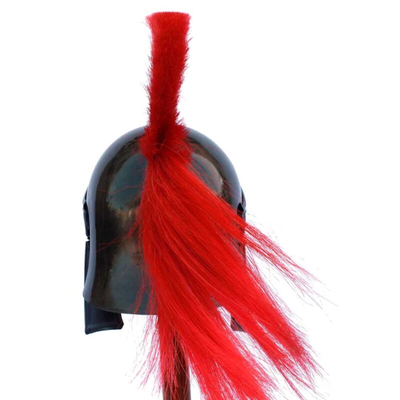 Black Dark Roman Helmet With Red Plume-29185
