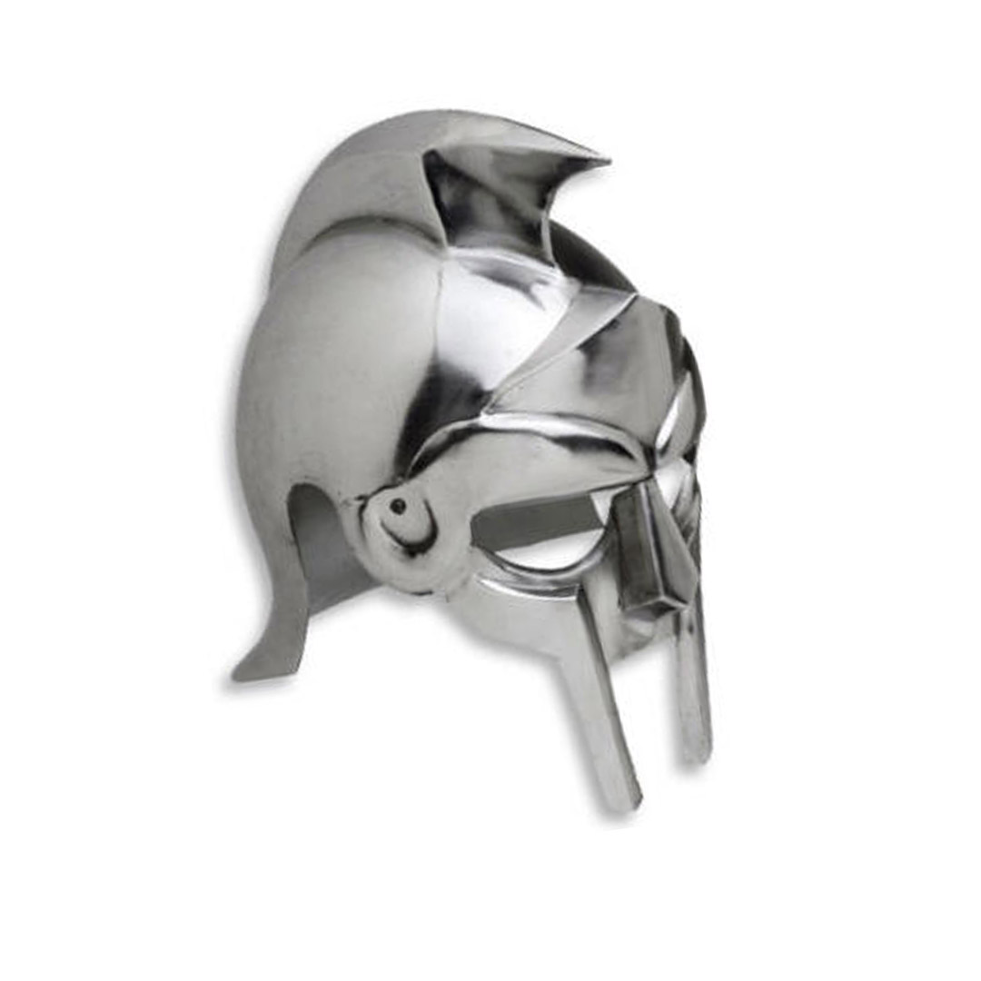 Steel Metal Gladiator Arena Helmet with Leather Liner inside-0