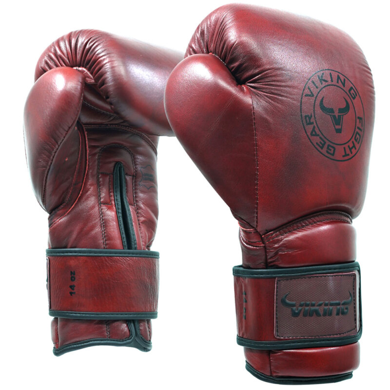 Viking Savage Leather Wrist Locking Boxing Gloves-43867