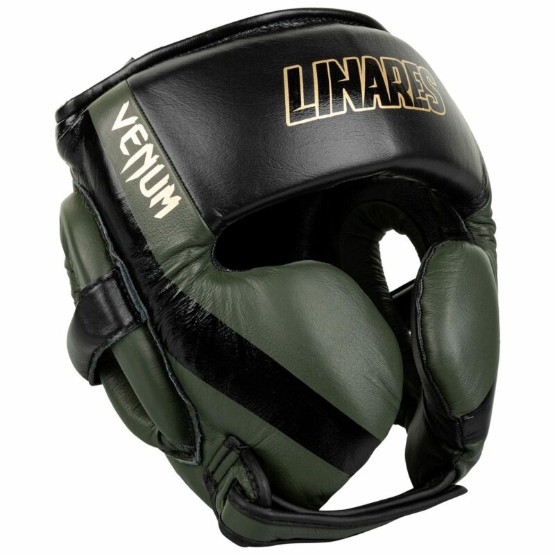 Venum Pro Boxing Headgear Linares Edition - Khaki/Black/Gold-35019