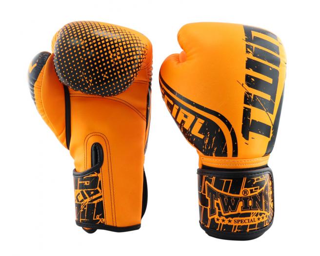 Twins Fancy Boxing Gloves - FBGVS12-TW7-Orange-14oz-0