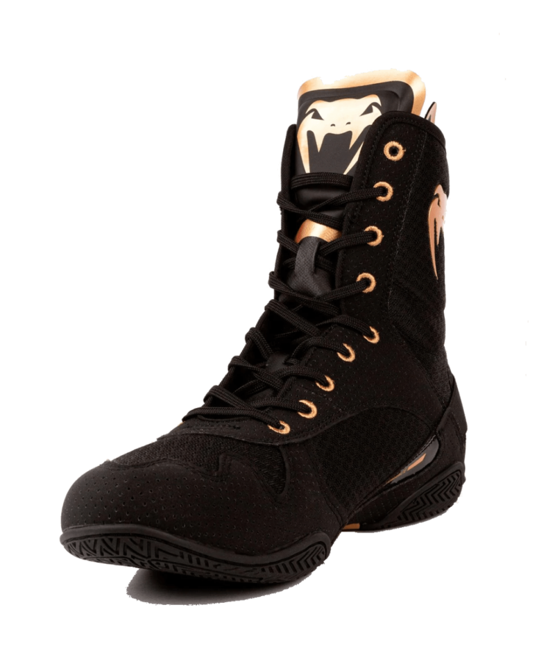 Venum Elite Boxing Shoes - Black/Bronze (New Style)-41761